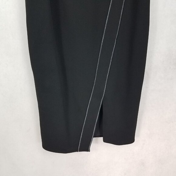 NEW RACHEL Rachel Roy Size 0X Sleeveless Black Sheath Tank Midi Dress Sticthing - Picture 3 of 15